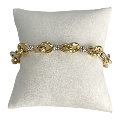 Bracelet d'occasion 2 ors 750 maille fantaisie