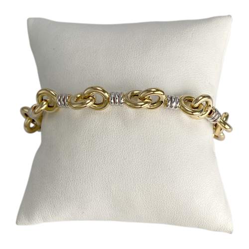 Bracelet d'occasion 2 ors 750 maille fantaisie