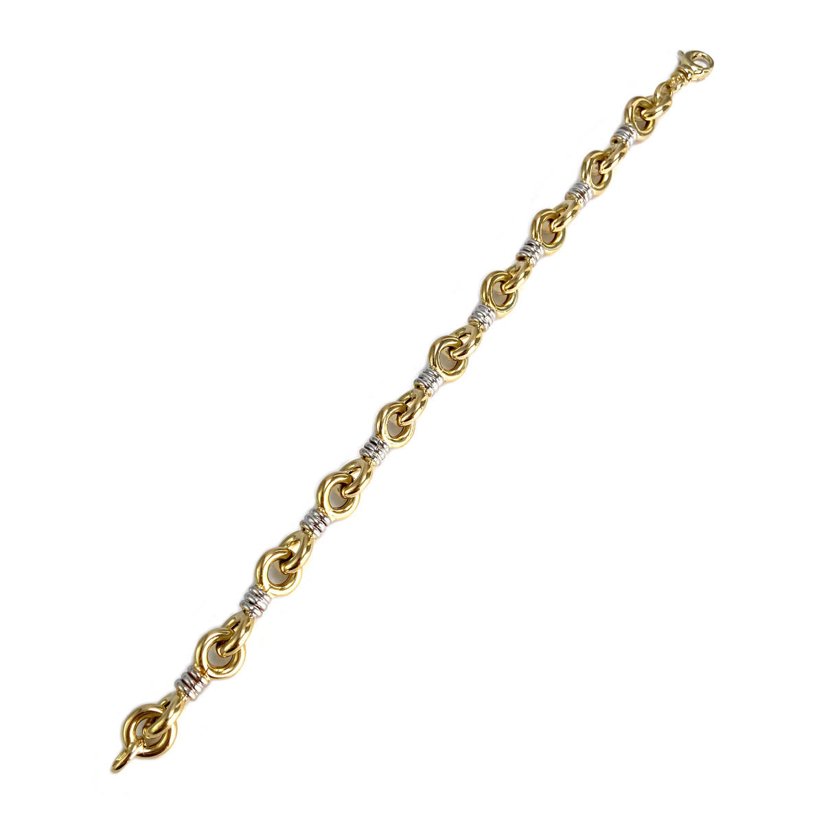 Bracelet d'occasion 2 ors 750 maille fantaisie - vue 2