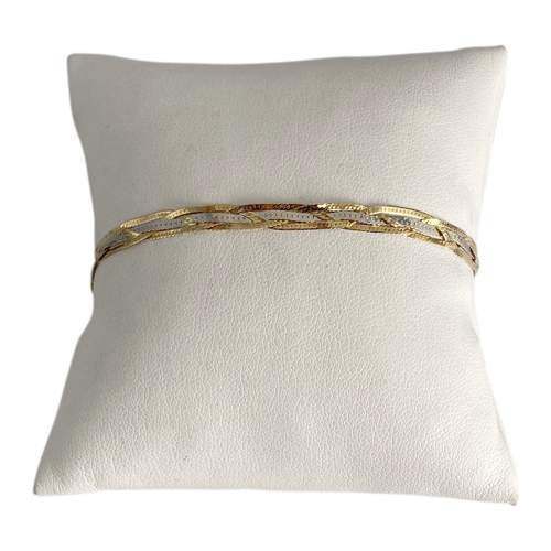 Bracelet d'occasion 2 ors 750 maille fantaisie