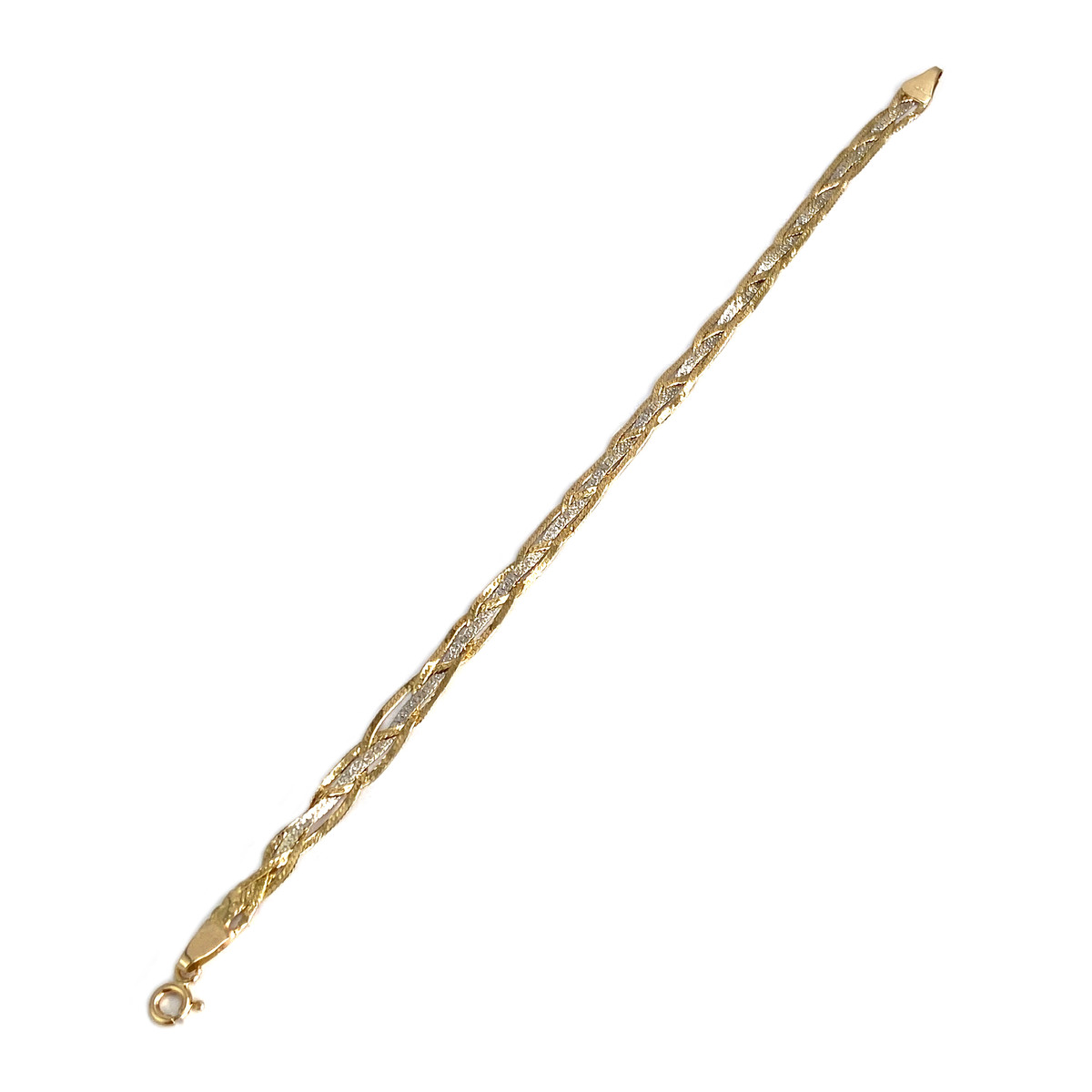 Bracelet d'occasion 2 ors 750 maille fantaisie - vue 2