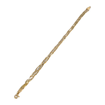 Bracelet d'occasion 2 ors 750 maille fantaisie