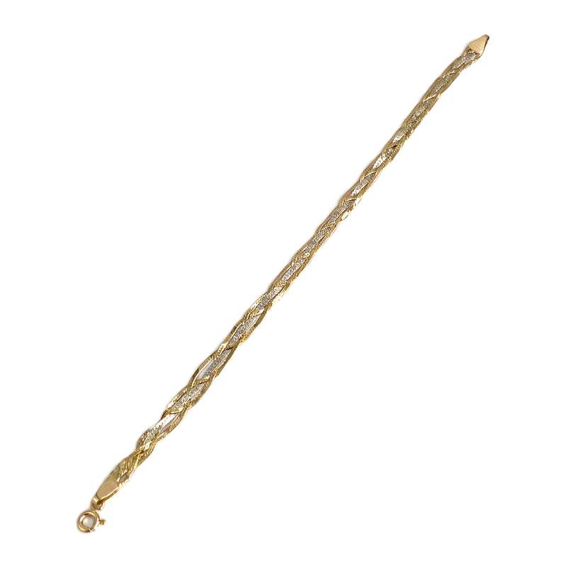 Bracelet d'occasion 2 ors 750 maille fantaisie - vue 2