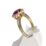 Bague d'occasion or 750 2 tons diamant rubis - vue 2