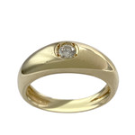 Pre-owned 14K yellow gold diamond ring - view 1