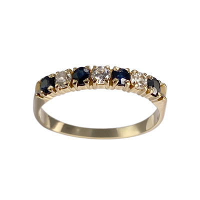 Bague d'occasion or 750 jaunezirconias saphir