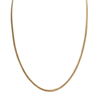 Tweedehands gouden ketting 750 gele maliënkolder 55 cm