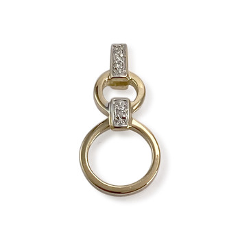Pendentif d'occasion or 750 2 tons diamant