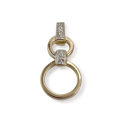 Pendentif d'occasion or 750 2 tons diamant - vue 1
