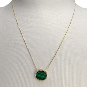 Collier d'occasion or 375 jaune malachite