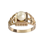 Bague d'occasion or 750 jaune perle de culture - vue 1