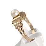 Bague d'occasion or 750 jaune perle de culture - vue 2
