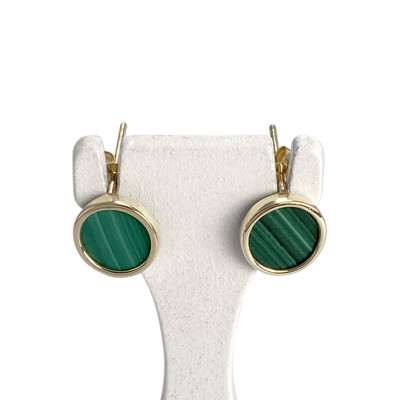 Boucles d'oreilles d'occasion or 375 jaune malachite - vue 1