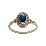 Bague d'occasion or 750 2 tons diamant saphir - vue 1