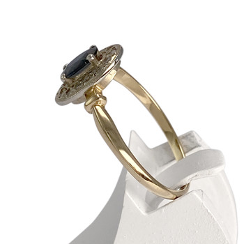 Bague d'occasion or 750 2 tons diamant saphir