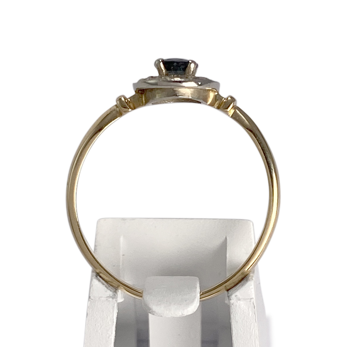 Bague d'occasion or 750 2 tons diamant saphir - vue 3