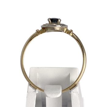 Bague d'occasion or 750 2 tons diamant saphir