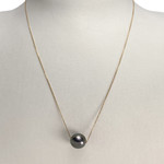 Collier d'occasion or 750 jaune maille forcat perle de tahiti - vue 2