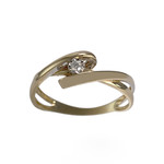 Bague d'occasion or 750 2 tons diamant - vue 1