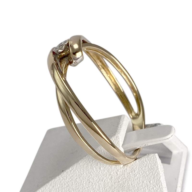 Bague d'occasion or 750 2 tons diamant - vue 2