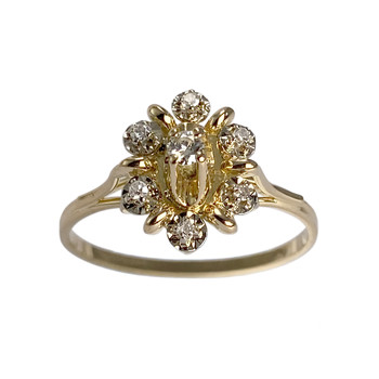 Bague d'occasion or 750 jaune diamants