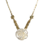 Collier d'occasion or 750 jaune maille fantaisie nacre - vue 1