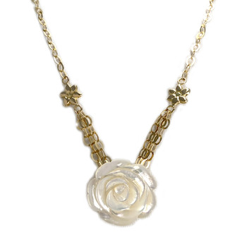 Collier d'occasion or 750 jaune maille fantaisie nacre