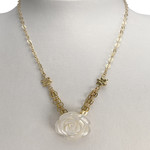 Collier d'occasion or 750 jaune maille fantaisie nacre - vue 2