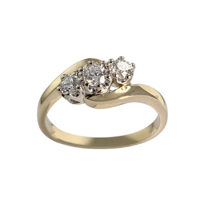 Bague d'occasion 2 ors 750 diamants - vue 1