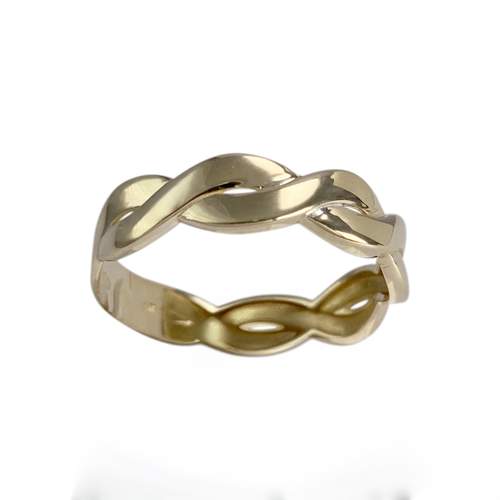 Bague d'occasion  or 375 tressée