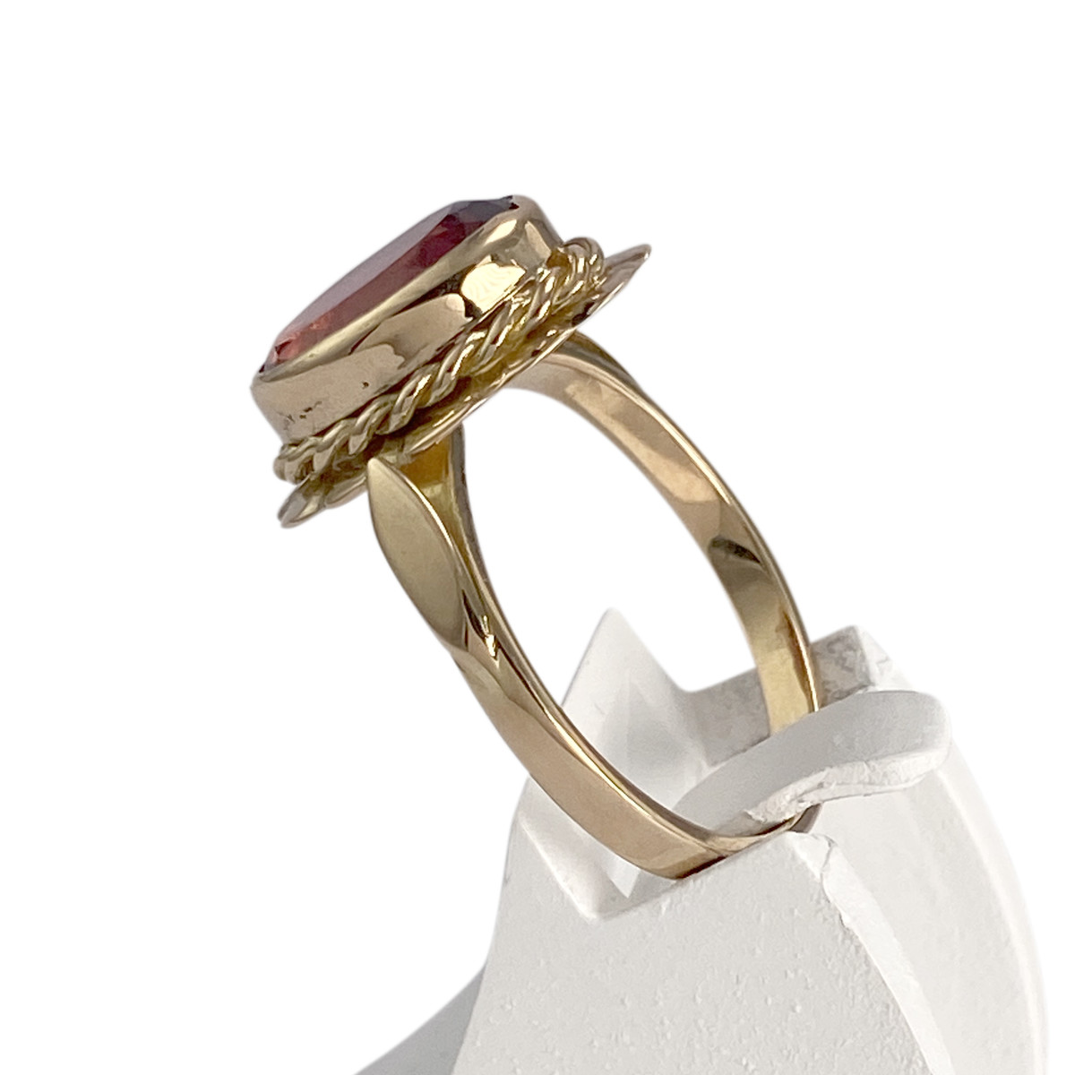 Bague d'occasion or 750 jaune saphir rose - vue 2