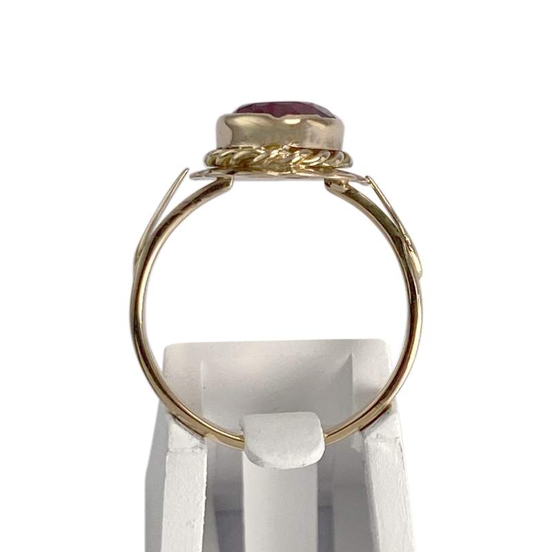 Bague d'occasion or 750 jaune saphir rose - vue 3