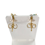 Boucles d'oreilles d'occasion  or 2 tons 750 diamants émeraudes - vue 3
