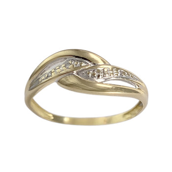 Bague d'occasion  or 750 2 tons diamants