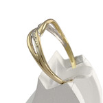 Bague d'occasion  or 750 2 tons diamants - vue 2