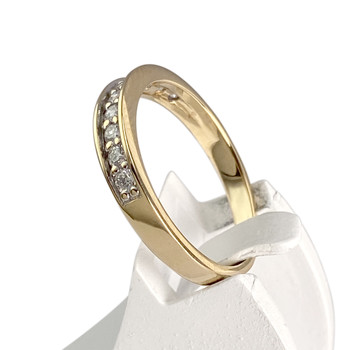 Tweedehands gouden ring 750 gele diamanten