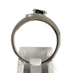 Bague d'occasion or 750 blanc saphirs diamants - vue 3