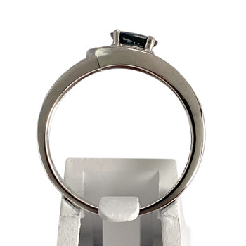 Bague d'occasion or 750 blanc saphirs diamants