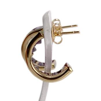 Boucles d'oreilles d'occasion or 585 jaune améthystes