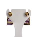 Boucles d'oreilles d'occasion or 585 jaune améthystes - vue 3
