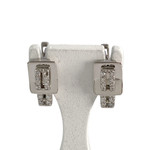 Boucles d'oreilles d'occasion or 750 blanc zirconias - vue 1