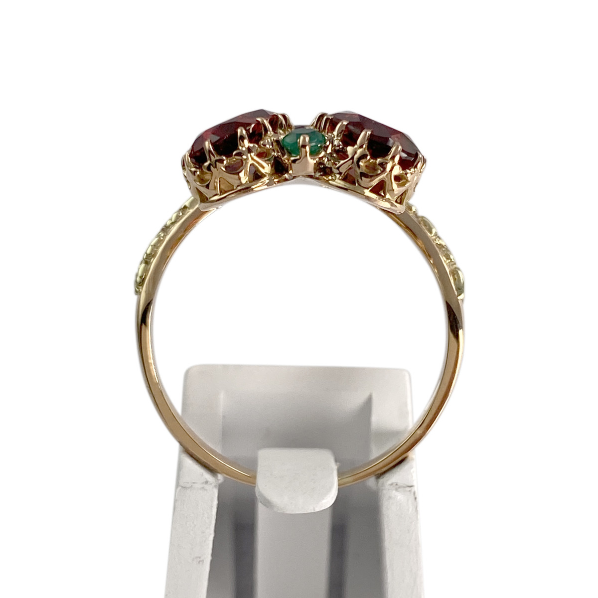 Bague d'occasion or 750 jaune grenats agates - vue 3