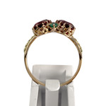 Bague d'occasion or 750 jaune grenats agates - vue 3