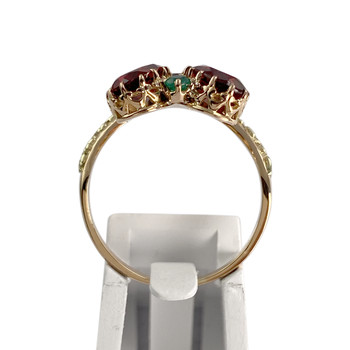 Bague d'occasion or 750 jaune grenats agates