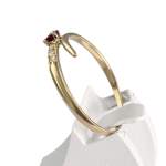 Bague d'occasion or 750 jaune rubis diamants - vue 2