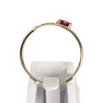 Bague d'occasion or 750 jaune rubis diamants - vue 3