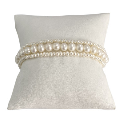 Bracelet d'occasion or 375 jaune maille perles de culture de Chine - vue 1