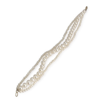 Bracelet d'occasion or 375 jaune maille perles de culture de Chine