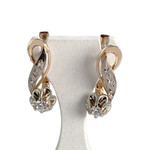 Boucles d'oreilles d'occasion 2 ors 585 diamants et zirconias - vue 1