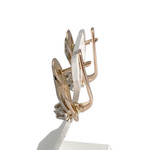 Boucles d'oreilles d'occasion 2 ors 585 diamants et zirconias - vue 2